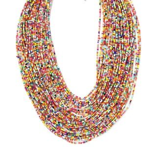 Beaded multi strand colorful necklace